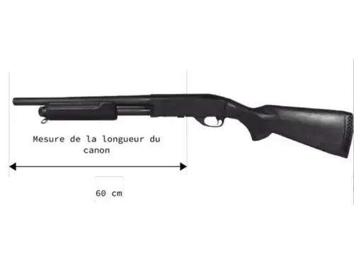 fusil à pompe longueur hors tout